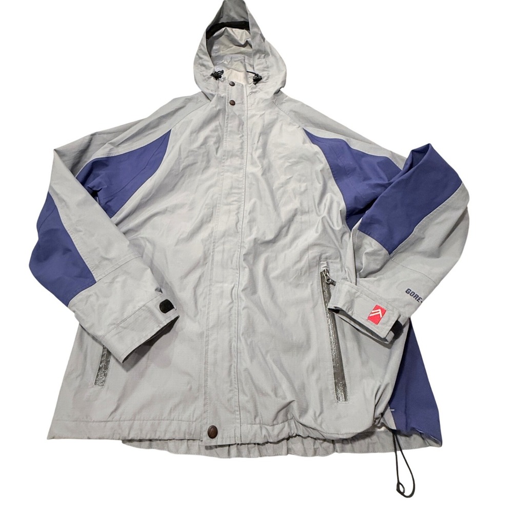 Vintage Alpine Design Gore-Tex Extreme Wet Weather Hooded Jacket Grey Purple